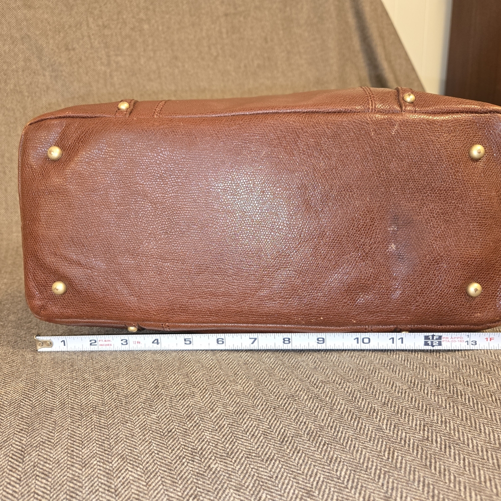 Talbots Brown Leather Purse / Tote Bag - Picture 5 of 12